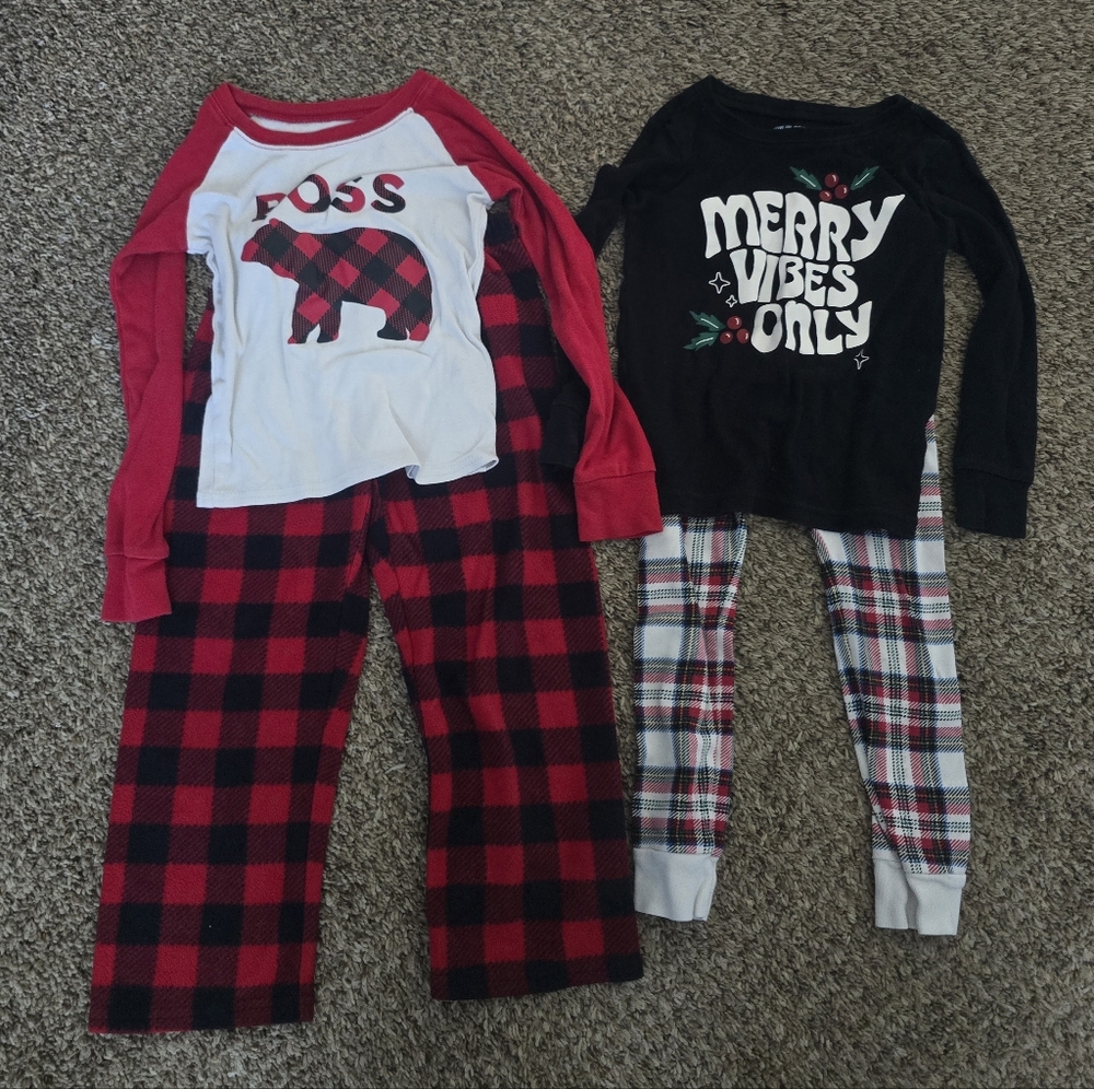 Paur Of Kids Winter/christmas Pajamas